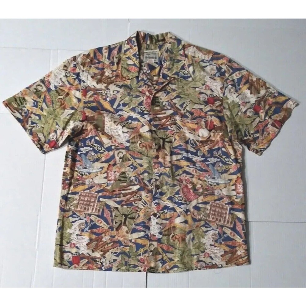 vintage mens reyn spooner xl hawaiian shirt little Havana button down